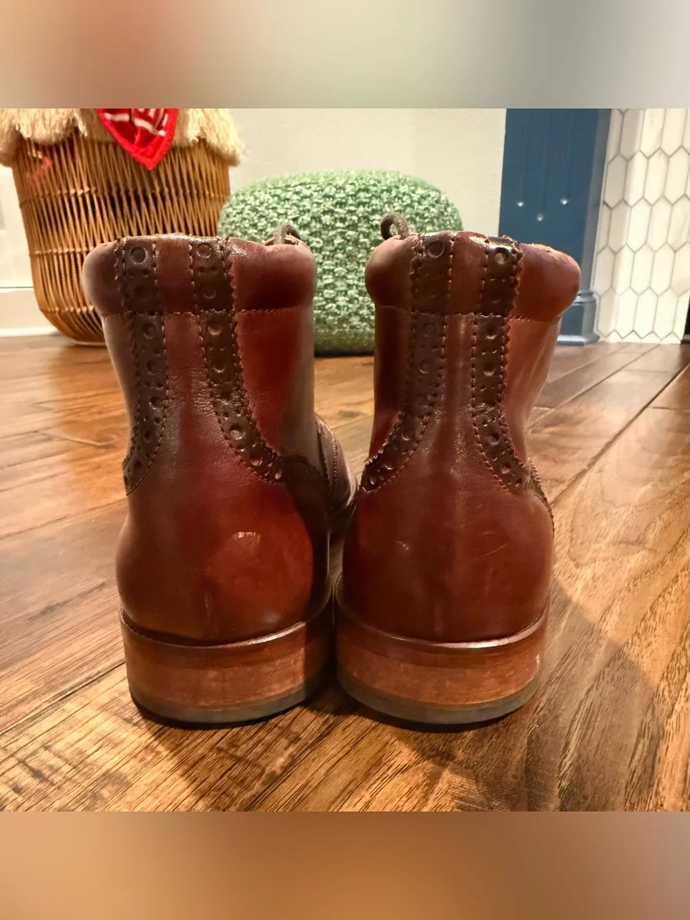 Cole Haan William Wingtip Men's Chukka Lace Up Boots 8 1/2 Brown Leather C20286